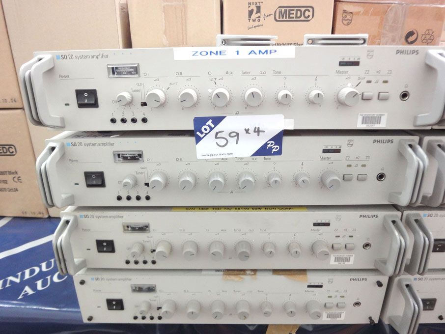 4x Philips SQ20 system amplifiers, 60W - Lot Locat...