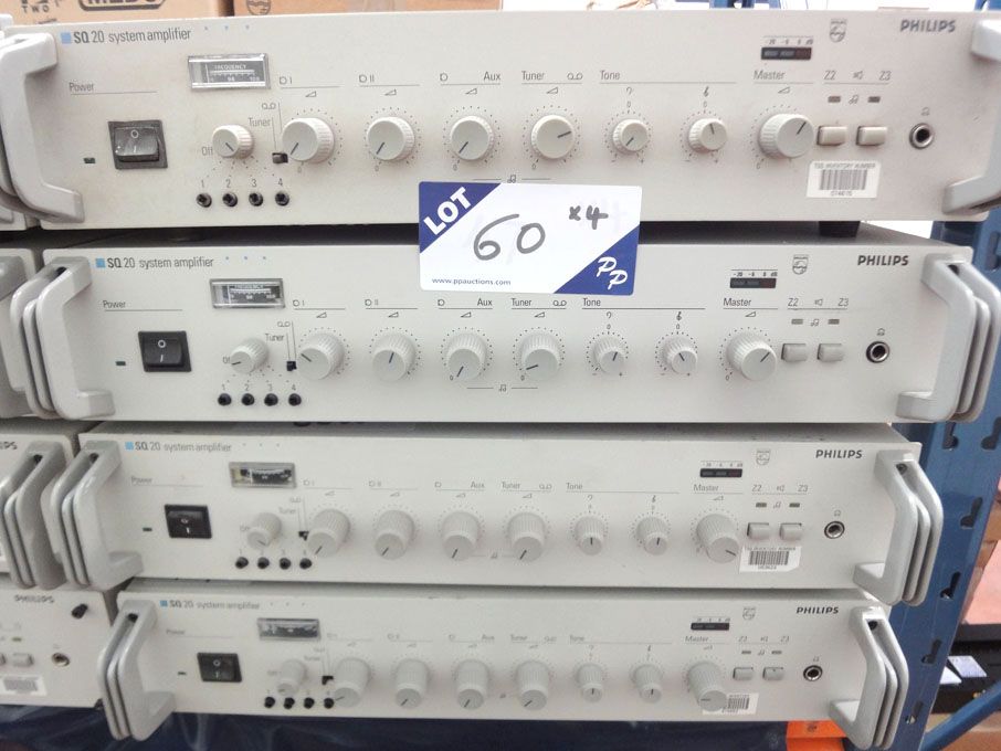 4x Philips SQ20 system amplifiers, 60W - Lot Locat...