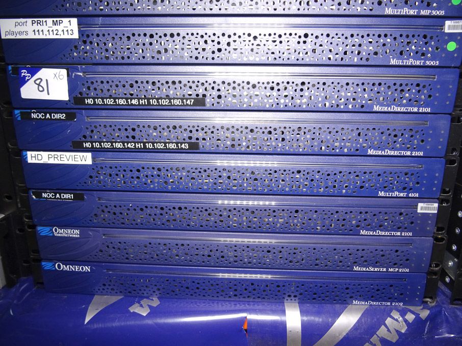 6x Omneon Video Networks inc: 4x media director 21...