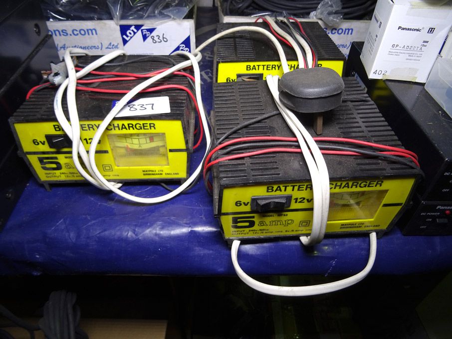 3x Maypole MP53 battery chargers, 5A, 6v-12v