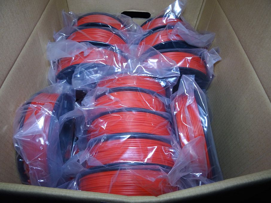 Qty various ultimaker ABS red nylon line on reels...