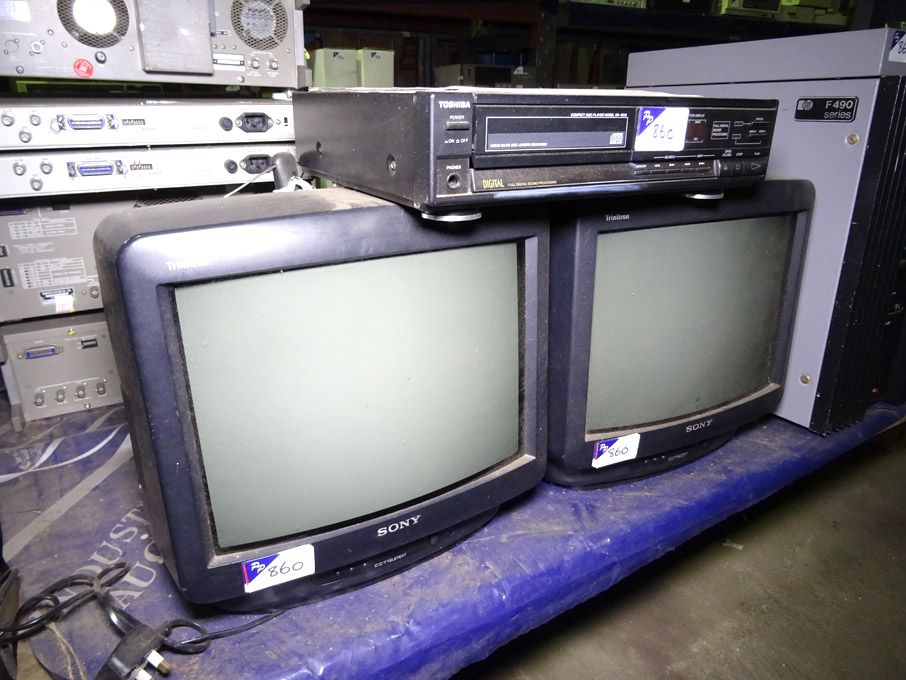 Toshiba XR-9318 CD player & 2x Sony KV-M1401U colo...