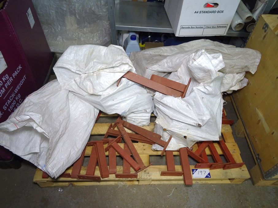 Qty various size wall mounting etc brackets on pal...