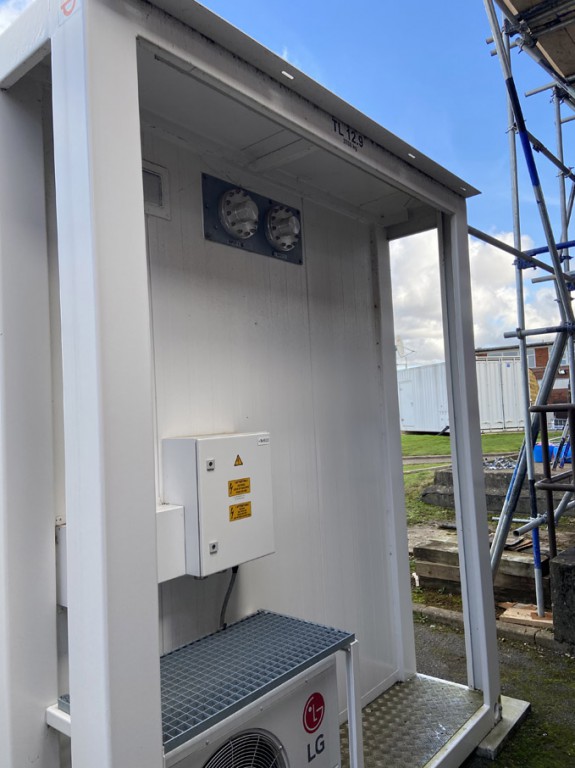 Empty climate controlled secure container with bui...