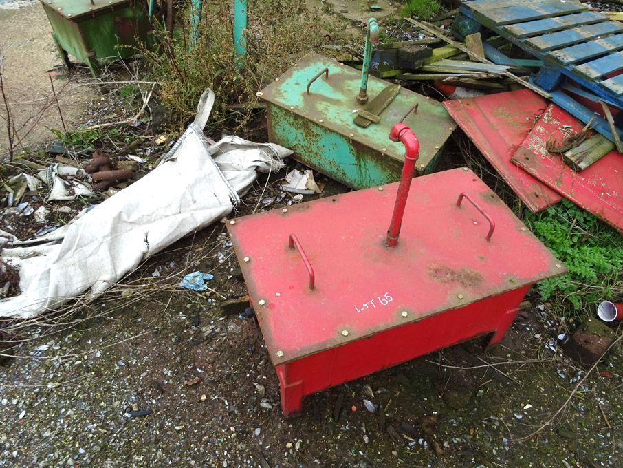 5x various size steel battery boxes - Lot Located...