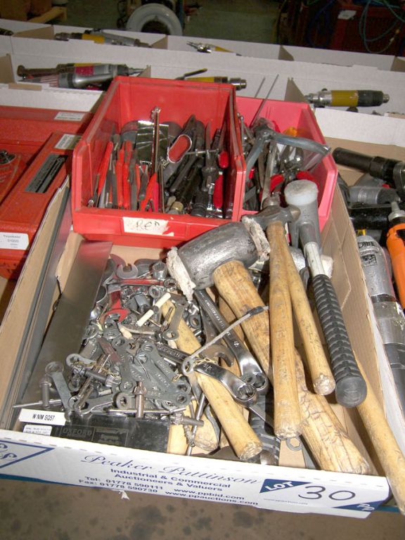 Qty various hammers, spanners, Allen keys etc - Lo...