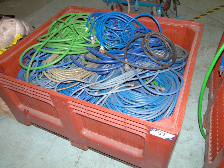 Qty various hoses, pipes etc in plastic stillage -...