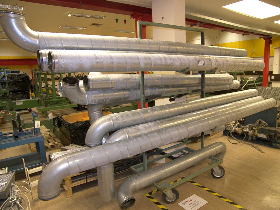 Qty various length 150mm dia ducting pipes on trol...