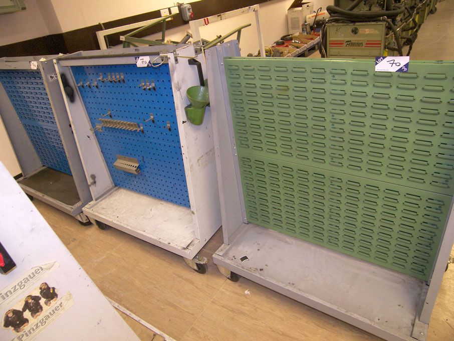 3x Linbin type mobile storage trolleys, double sid...