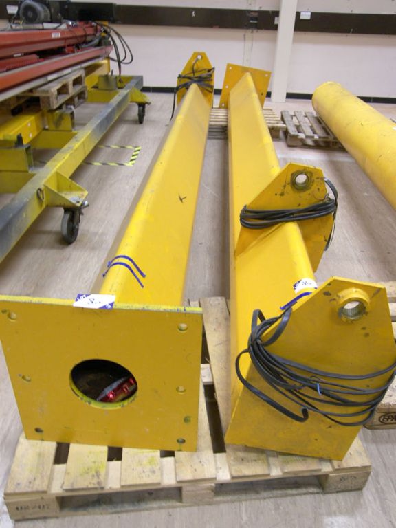 2x 500kg SWL floor mounted swing jib posts, 5m hig...