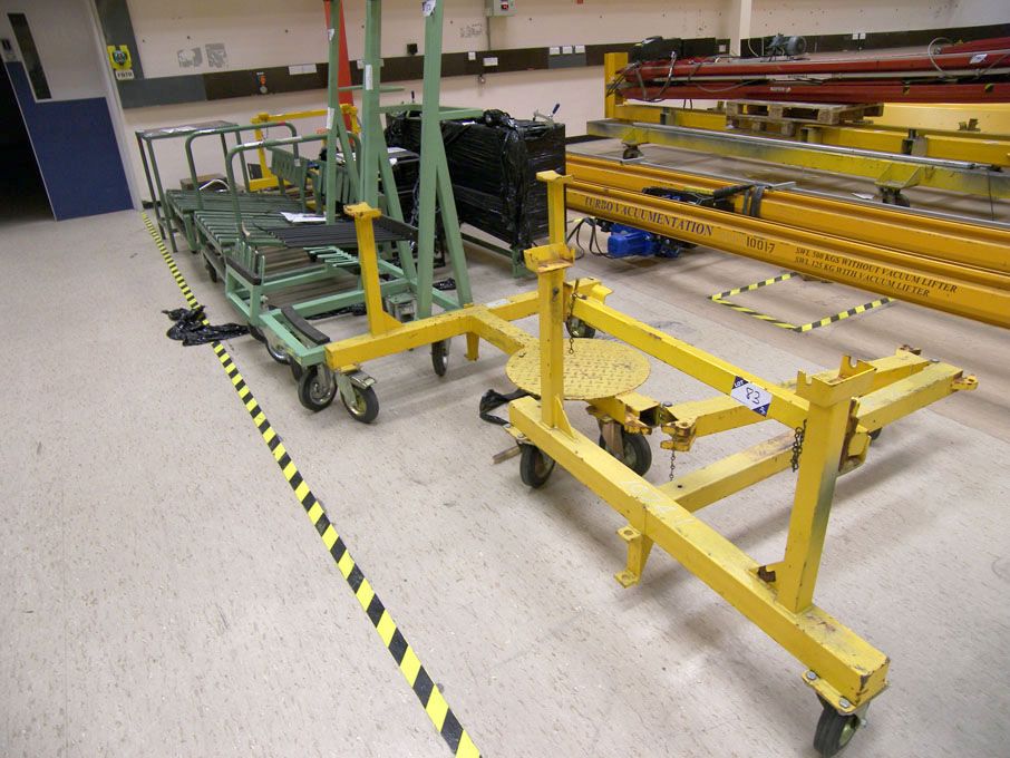 9x various metal storage trolleys, stands etc