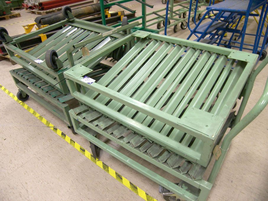 4x 1100mm wide metal storage trolleys