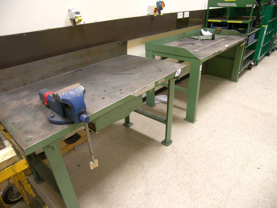 1500x800mm metal workbench with vice & 1800x800mm...