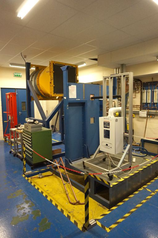 Boiler wind flow test unit with fan unit, control...