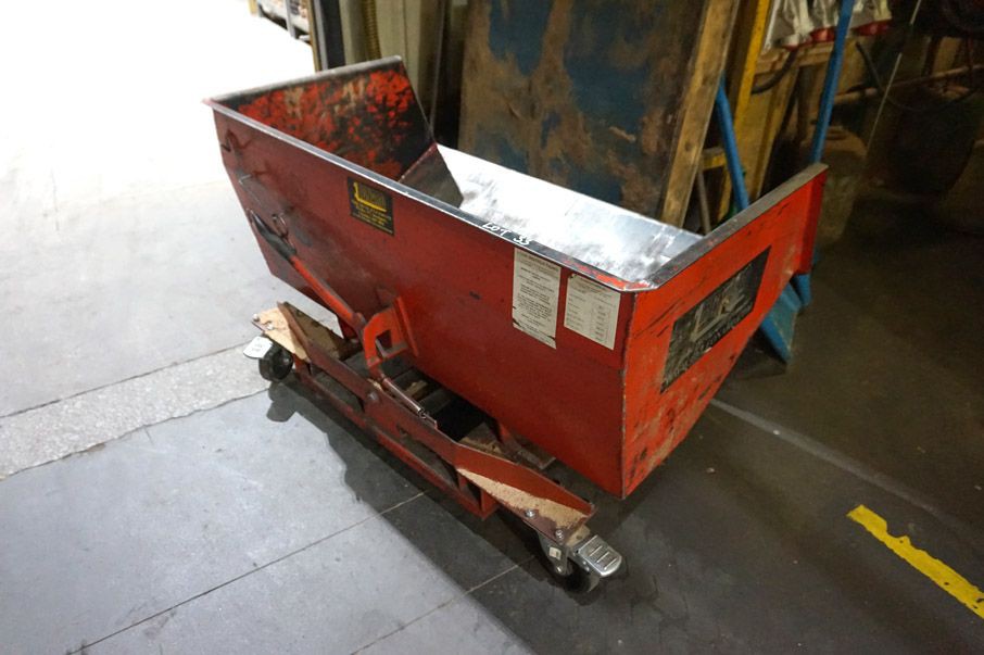 Leonard mobile forkable tipping skip, 1300x700mm