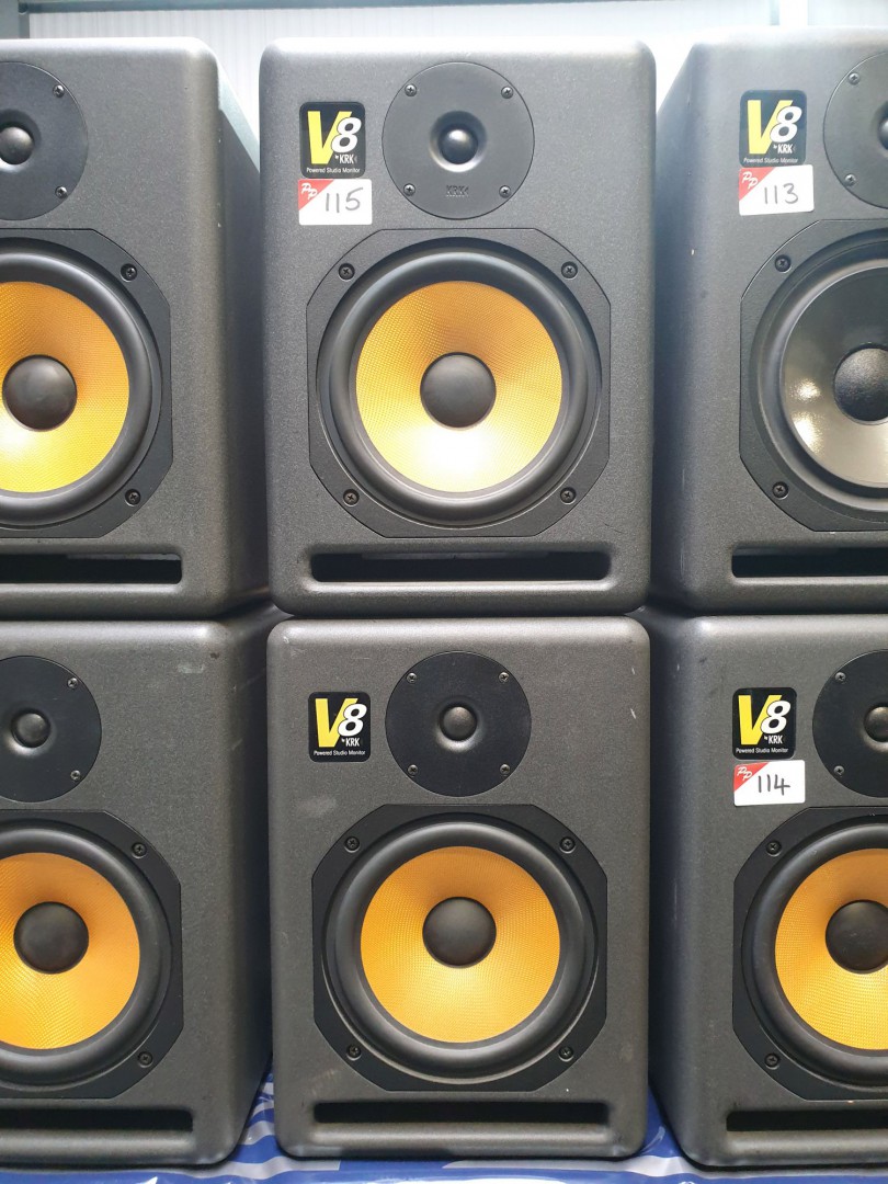 2x KRK V8 bi-amplified studio monitor loudspeakers...