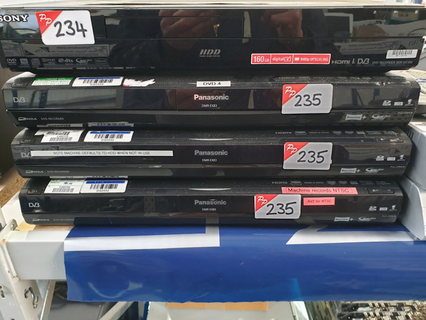 3x Panasonic DMR-EX83 DVD recorders - Lot located...