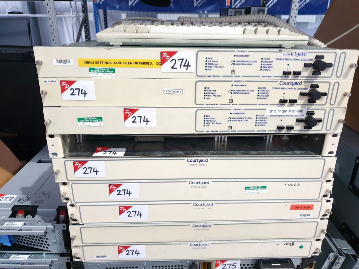 6x Courtyard CY250 VT clocks, 3x Courtyard CY620D...