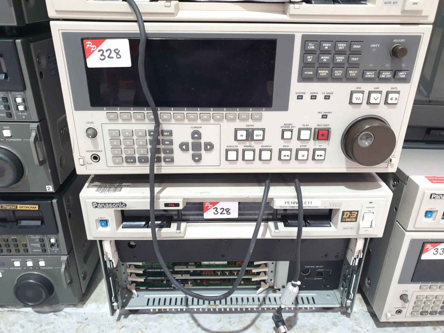 2x Panasonic AJ-D350 digital video cassette record...