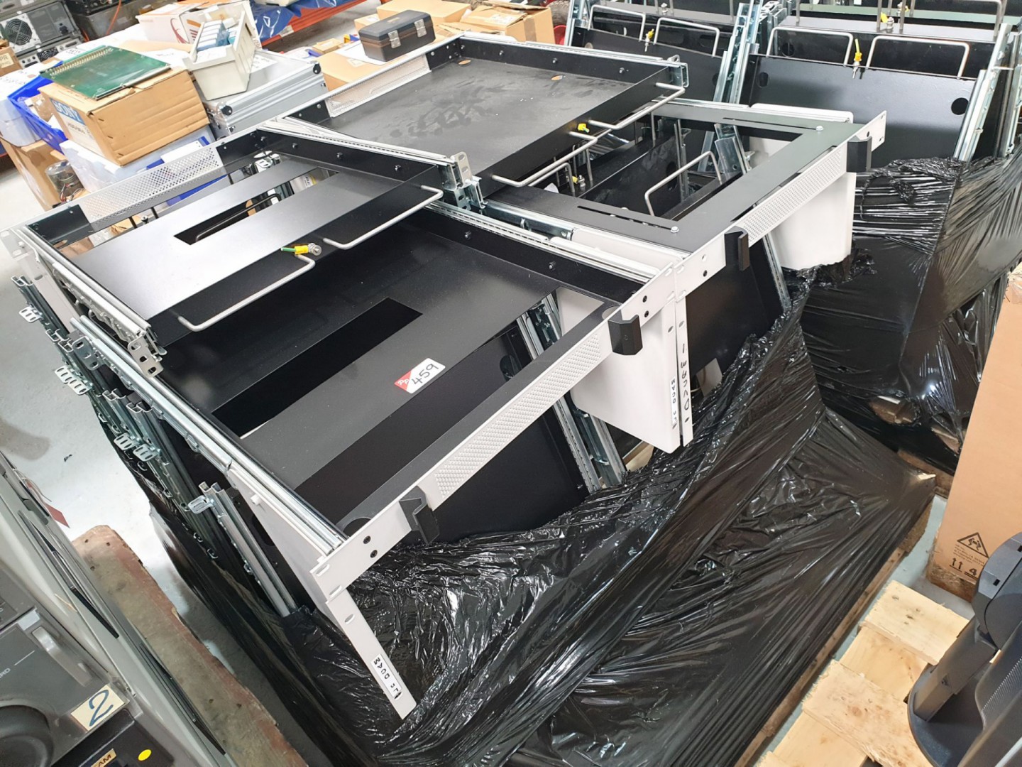 Qty various rack type Sony recorder / player trays...