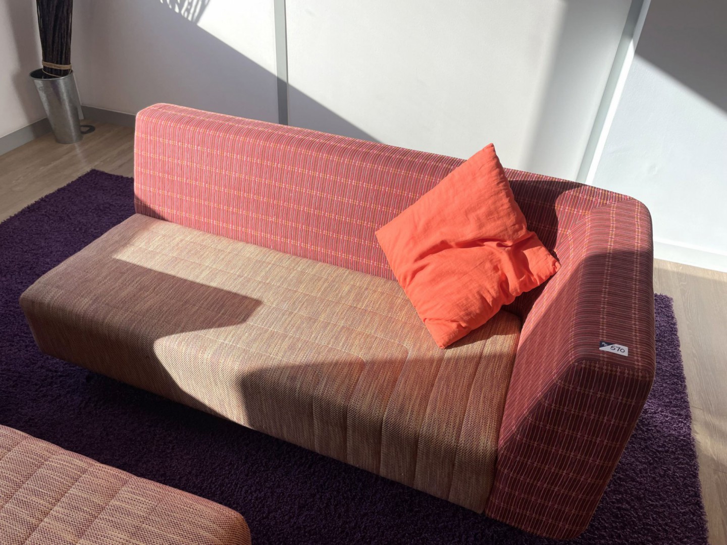Yellow / orange reception sofa, 1850mm long - Lot...