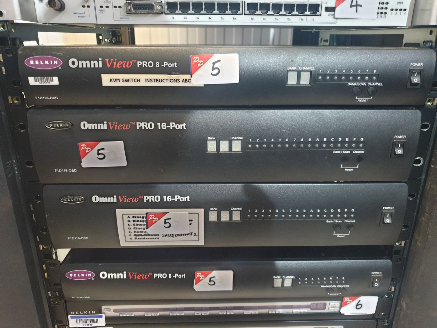 2x Belkin Omniview Pro 16 port / 8 port KVM switch...
