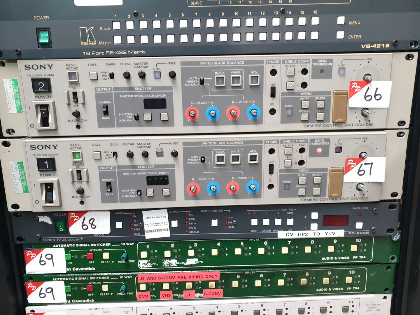 Sony CCU-D50 camera control unit - Lot located at:...
