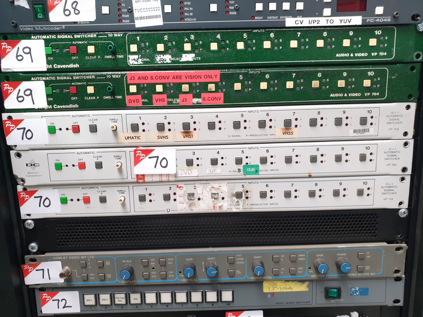 3x Dwight Cavendish VP704 10x1 automatic signal sw...