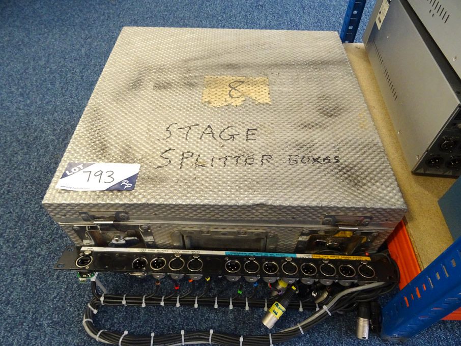 2x Stage splitter boxes in case - Located at: BBC...