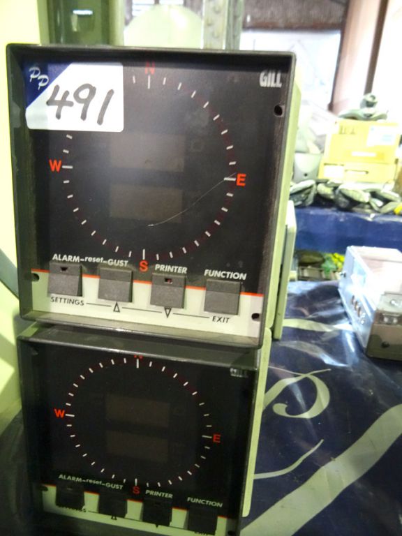 2x Gill digital clock / compass displays