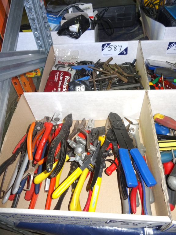 Qty various crimping tools & Allen keys in 2 boxes