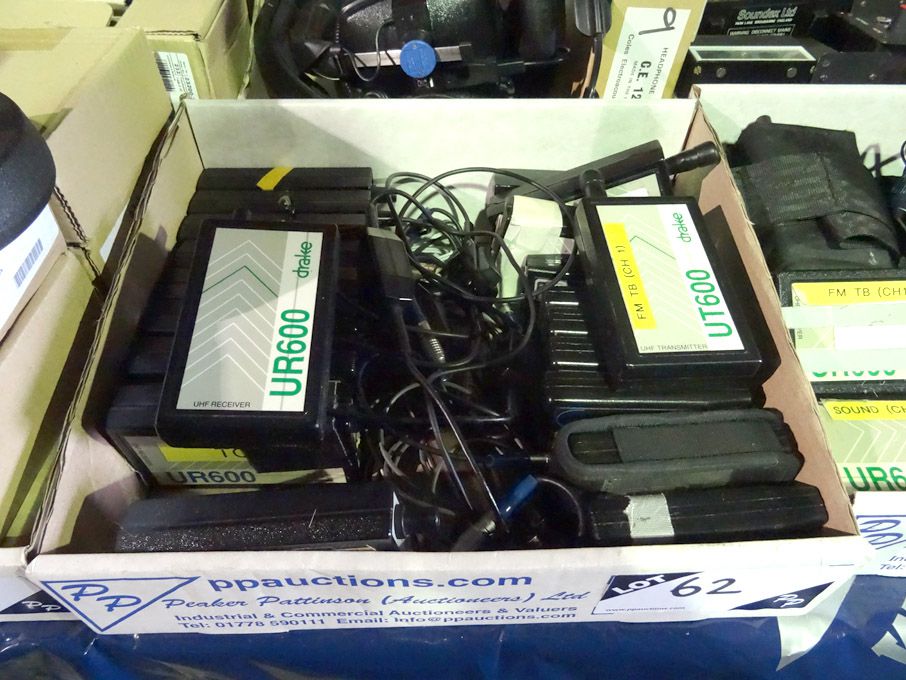 Qty Drake UT600 UHF transmitters, Drake UR600 UHF...