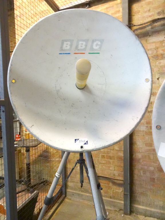 BBC 1100mm dia satellite dish on Vinten tripod bas...