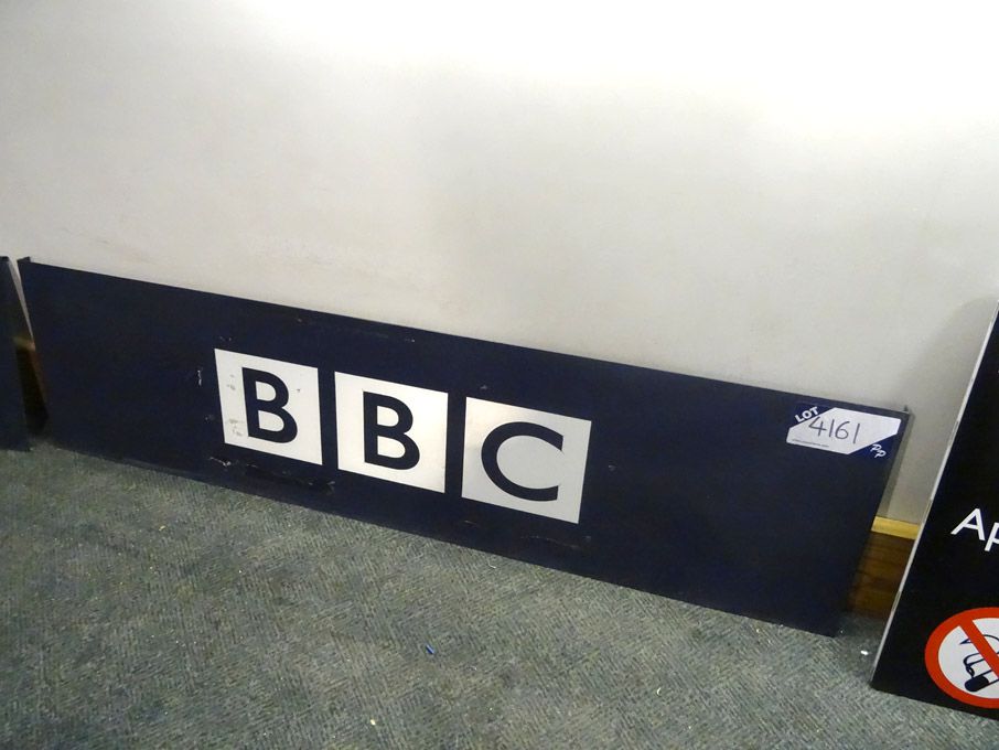 'BBC' metal sign, 1140x300mm