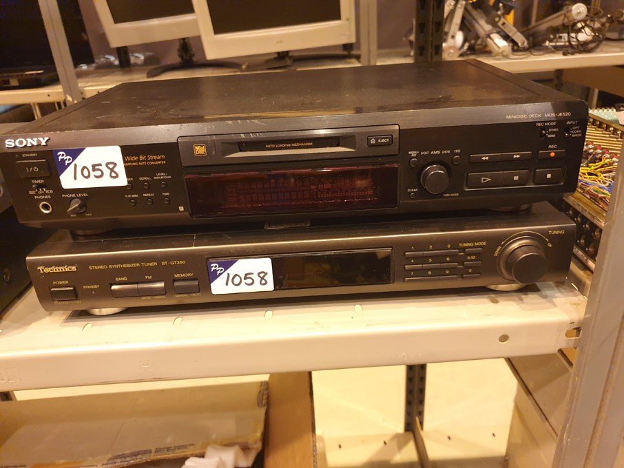 Sony MDS-JE520 MD deck, Technics ST-GT350 stereo s...