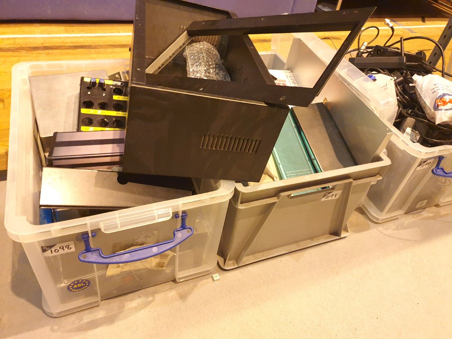 Qty various electrical spares in 2 boxes