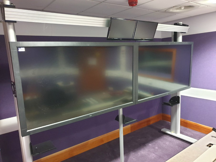 2x NEC multi sync V652 LCD monitors, 65" on modula...