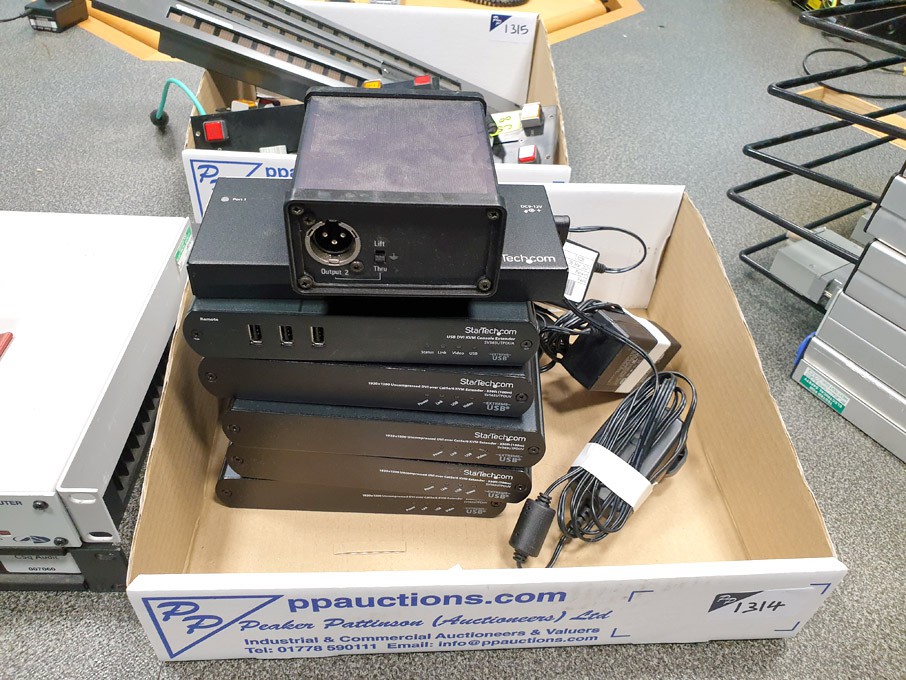 5x Startech SV565UTPDUV KVM extenders, Canford mic...