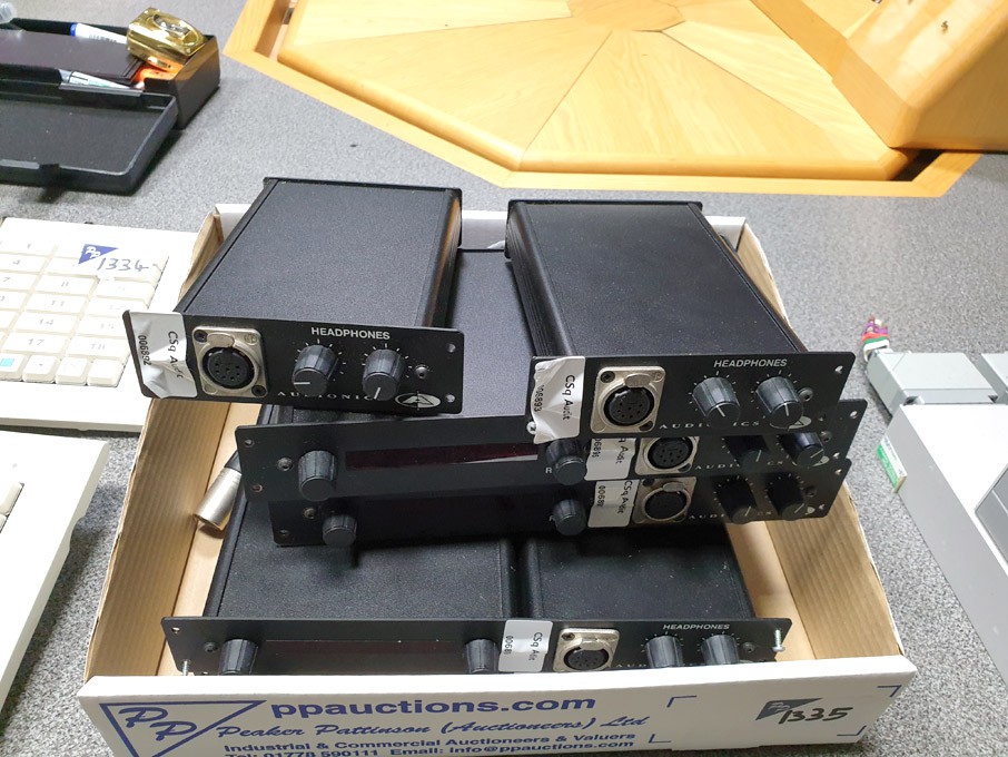 6x Audionics headphone amps, Canford 3 way splitte...