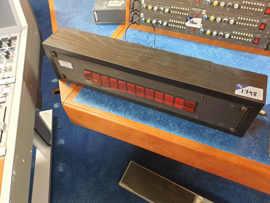 LCD button control panel in wooden surround