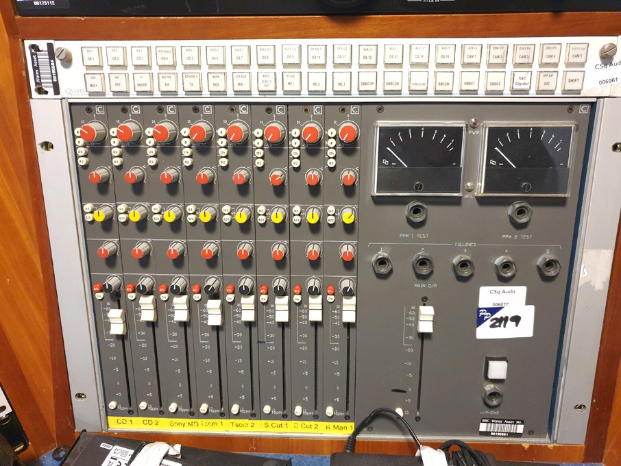 Calrec 8 channel fader panel