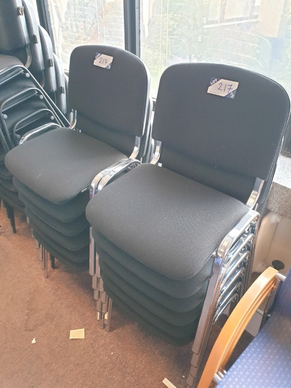 12x black upholstered chrome leg stackable office...