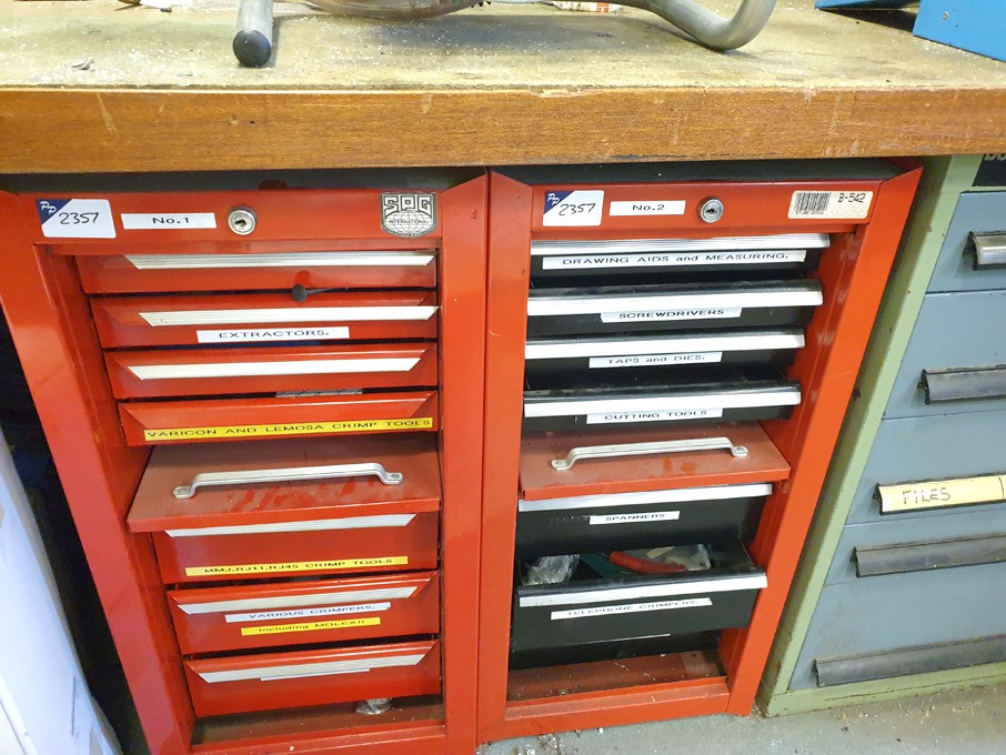 2x multidrawer storage cabinets