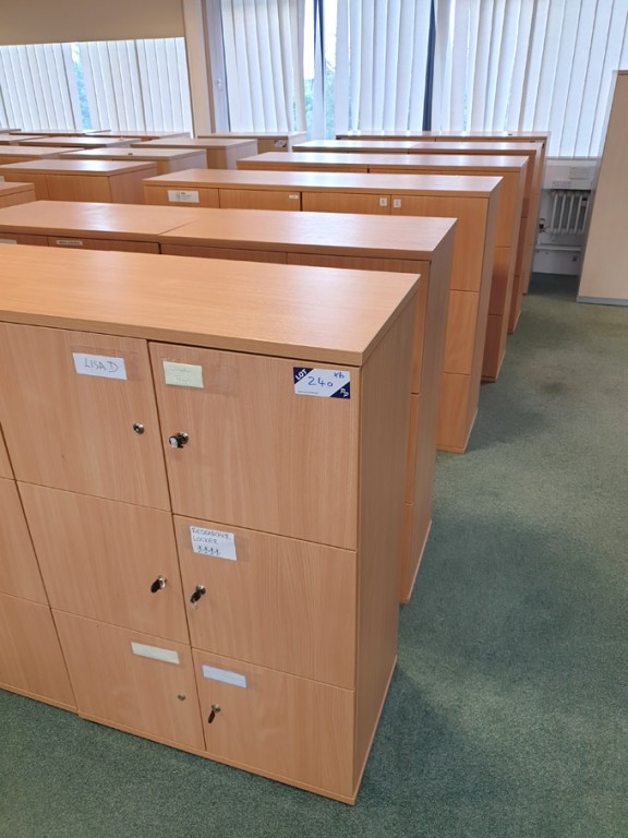 6x beech effect wooden 6 compartment storage cabin...