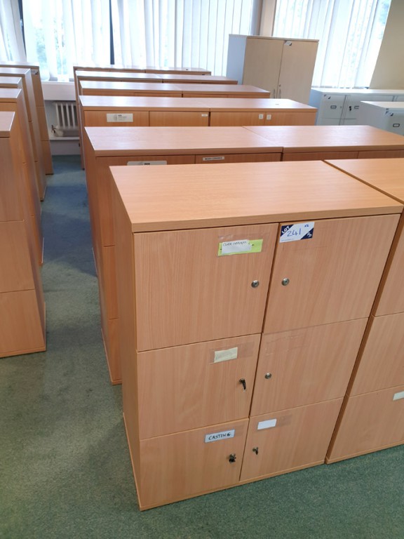 6x beech effect wooden 6 compartment storage cabin...