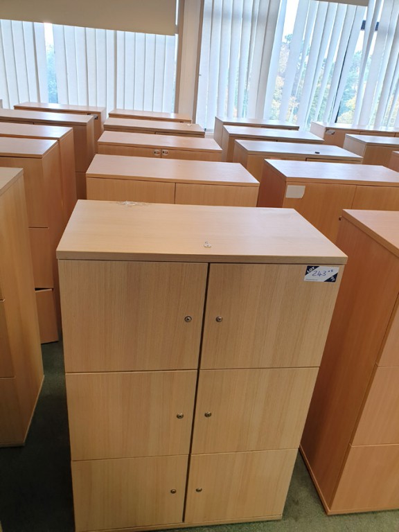 6x beech effect wooden 6 compartment storage cabin...