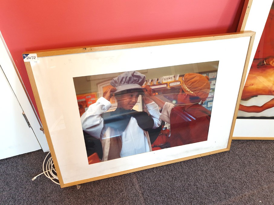 2 children colour photograph in frame, 1030x730mm...