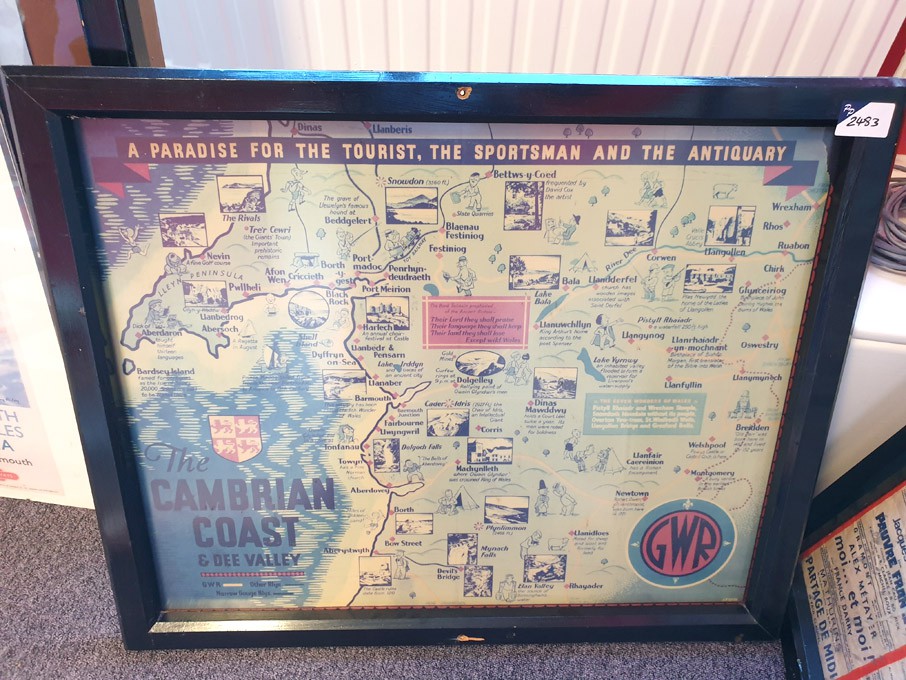 'GWR - The Cambrian Coast' colour poster in frame,...