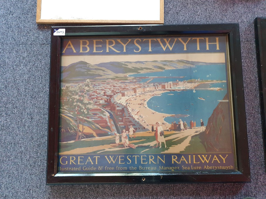'GWR - Aberystwyth' framed colour poster, 820x670m...