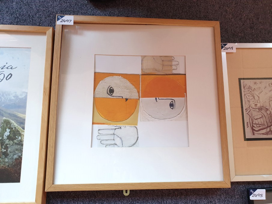 2x Ikea colour framed prints, 520x520mm approx